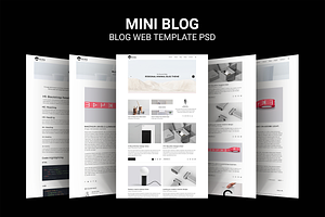 Mini Blog  - Web Template PSD