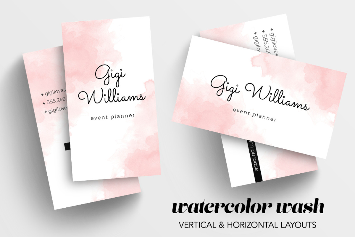 Watercolor Wash Business Card, a Business Card Template by Charming Ink (Photo 2 of 3)