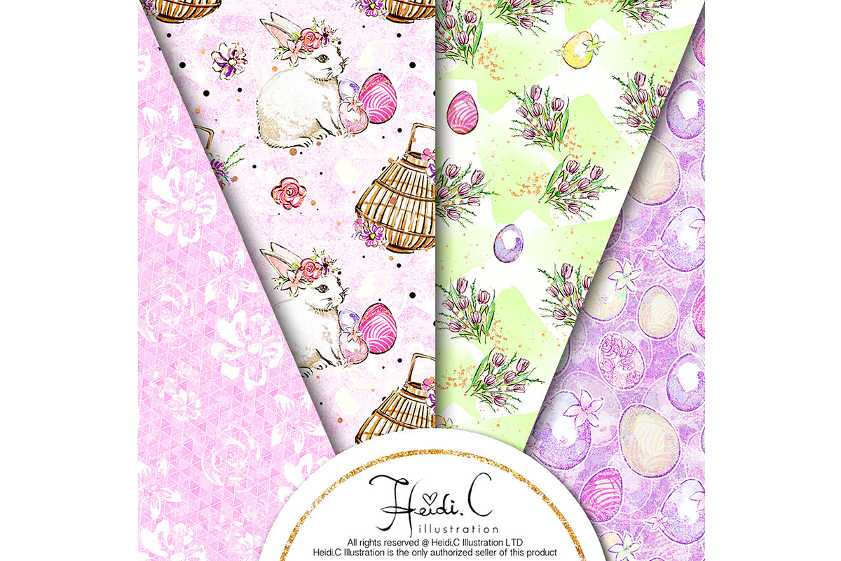 Easter Egg Hunt Paper Pack, a Pattern Graphic by HeidiCIllustration (Photo 3 of 5)