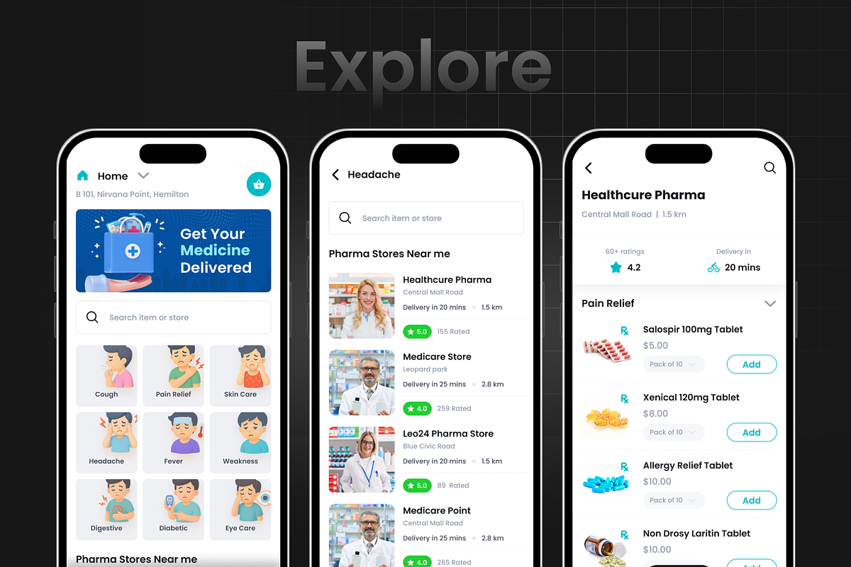 Medicine Ordering App | DeliMed, an UI Kit Template by Opus LabWorks (Photo 2 of 11)