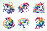 Rainbow Unicorn Clipart Bundle, an Illustration by Creative Art (Thumbnail 2 of 6)