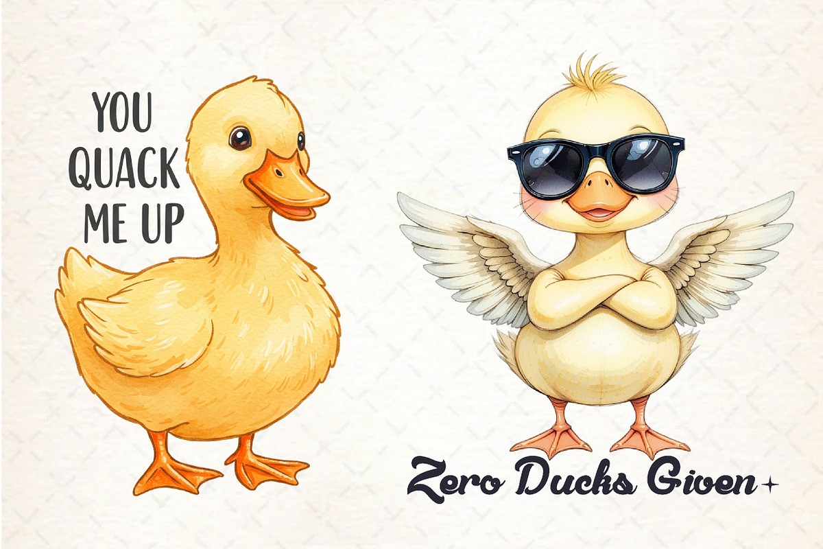 Sarcastic Funny Ducks Quotes Png, an Illustration by Libby Wishes (Photo 3 of 4)