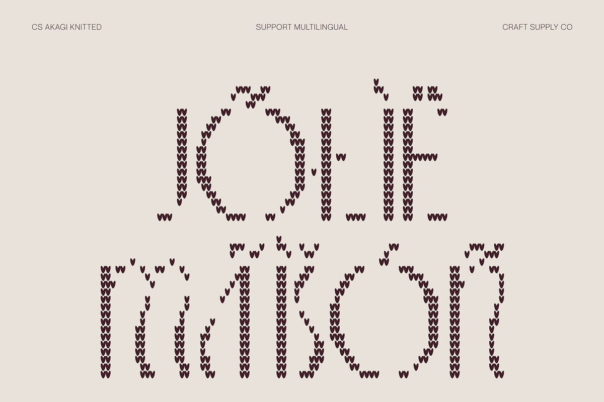 CS Akagi Knitted, a Sans Serif Font by Craft Supply Co. (Photo 7 of 8)