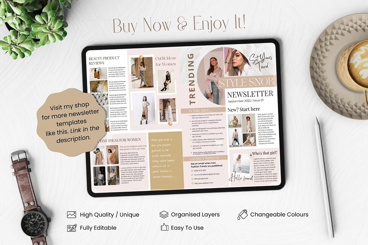 Canva Newsletter Template Fashion, an Email Template by PixelCraft (Photo 15 of 15)