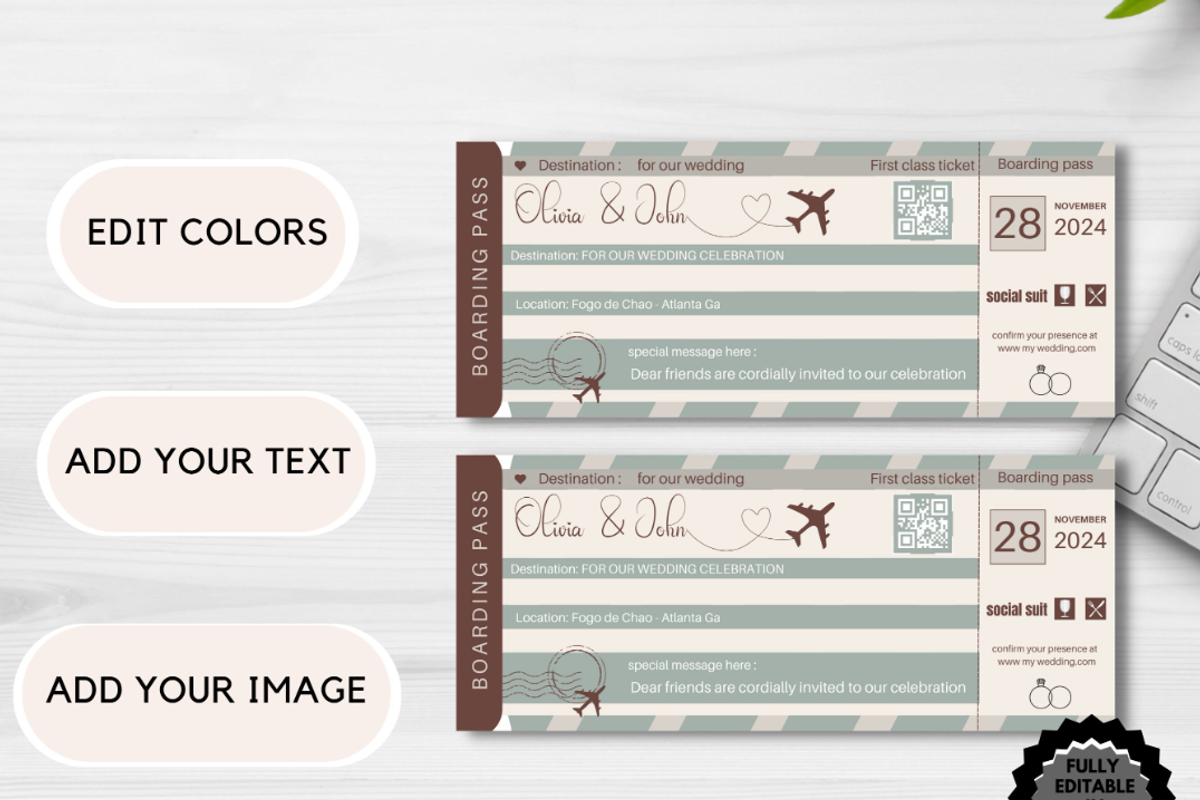 Editable Boarding Pass Template, a Card Template by YasdeyDesigns (Photo 7 of 7)