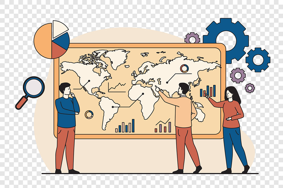 Business Analyzing Global Market, an Illustration by Partikusi Design (Photo 3 of 3)