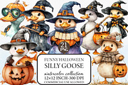 Funny Halloween Silly Goose Clipart, an Illustration by Libby Wishes (Thumbnail 1 of 7)