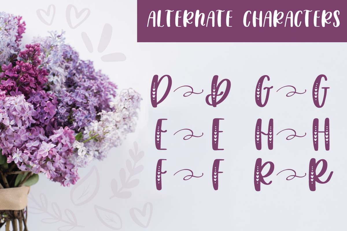Lovebug Hearts Font Trio preview 7