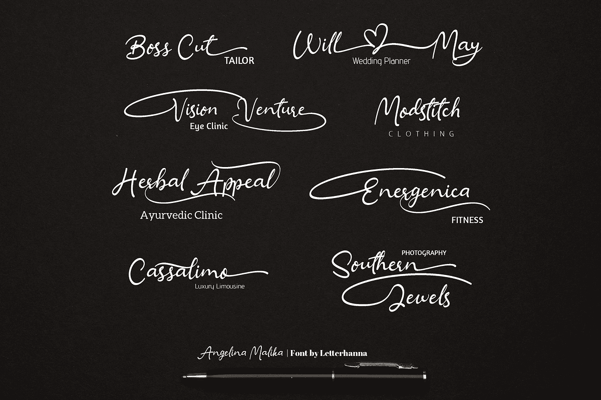 Angelina Malika Font, a Handwritten Font by Letterhanna Studio (Photo 2 of 15)
