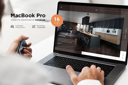 MacBook Pro Responsive Mock-Up, a Mac Mockup by Dikarte.Store