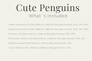 Cute Penguins Watercolor Collection, an Animal Illustration by ElicoelhoDesign Shop (Thumbnail 5 of 5)