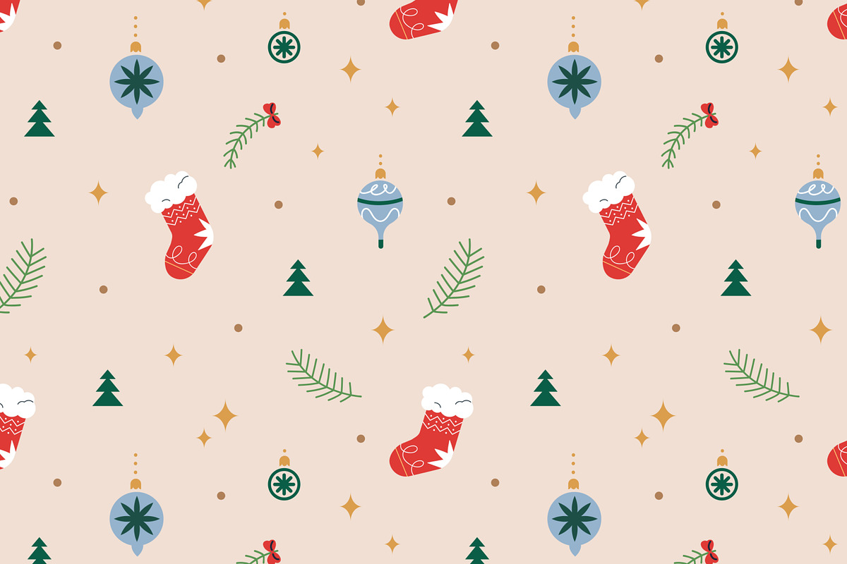 Christmas season seamless patterns, an Illustration by Good Studio (Photo 3 of 10)