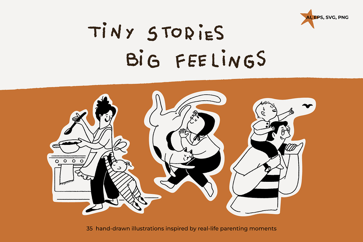 Tiny Stories: Parenting Doodles, a Person Illustration by Olly Kava (Photo 1 of 8)