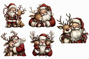 Santa Claus and Reindeer PNG, an Illustration by Libby Wishes (Thumbnail 4 of 6)