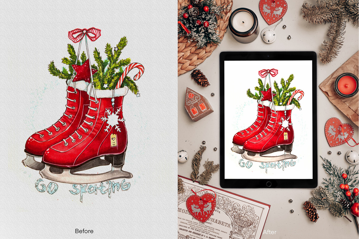 IPad Pro Christmas Photo Mockups, a Print Template by Letter Elfa Studio (Photo 5 of 10)