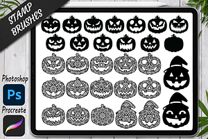 Procreate Pumpkin Stamps Brushes.