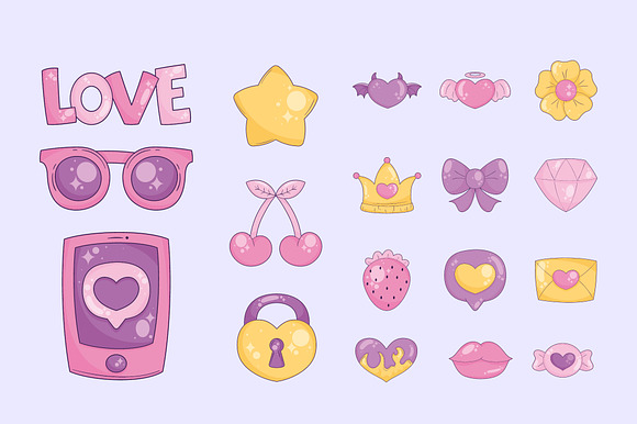 Cute Love and Romance Vector Icons preview 4