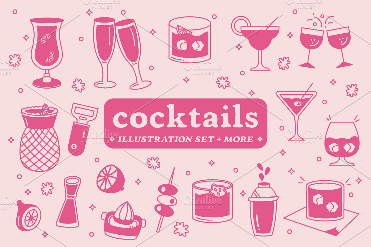 Hand-Drawn Cocktail Illustrations, an Illustration by Haleigh Peterson Studio (Photo 1 of 5)
