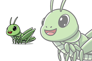 Cute grasshopper cartoon