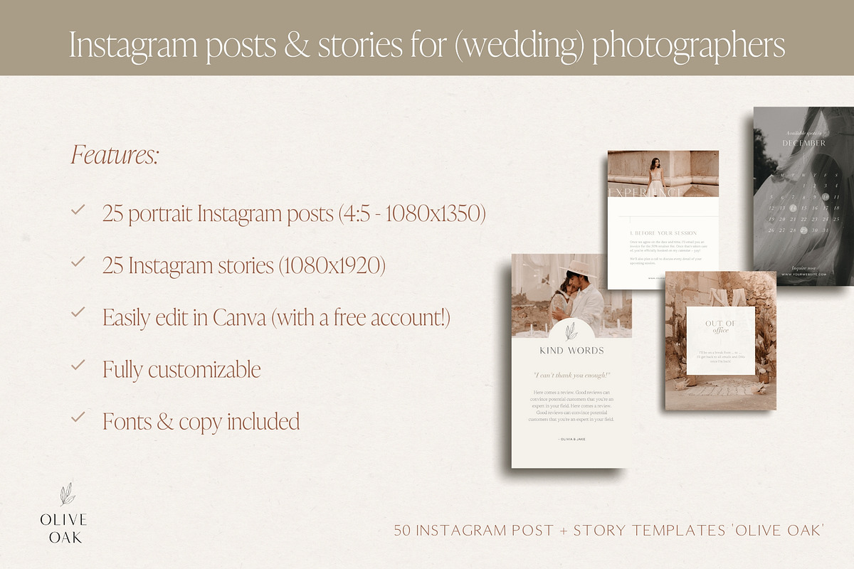 Wedding Photography Instagram Bundle, a Social Media Template by Wonderlik Webdesign (Photo 7 of 11)