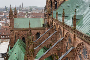 Roof and flying buttresses of Strasbourg Cathedral in France, an Architecture Photo by GoodGoods