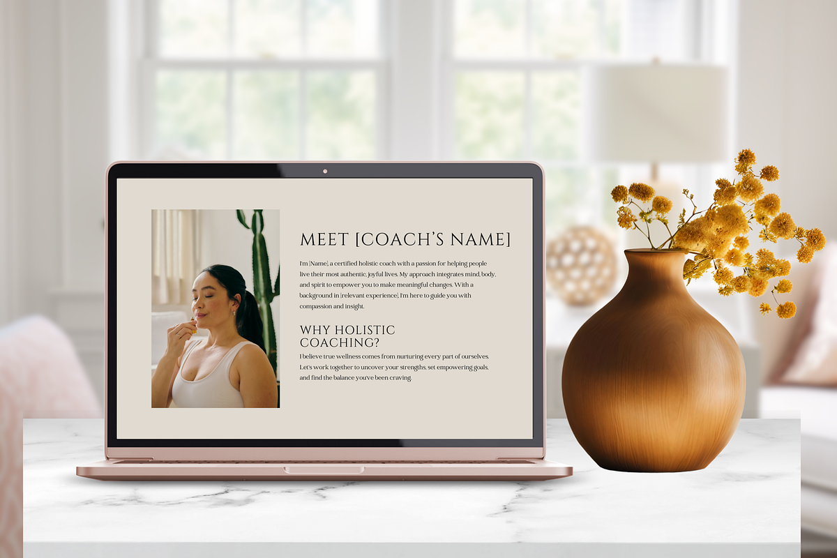 HOLISTIC COACH NEUTRAL WEBSITE CANVA, a Branding & Logo Template by Daring Digies (Photo 2 of 6)