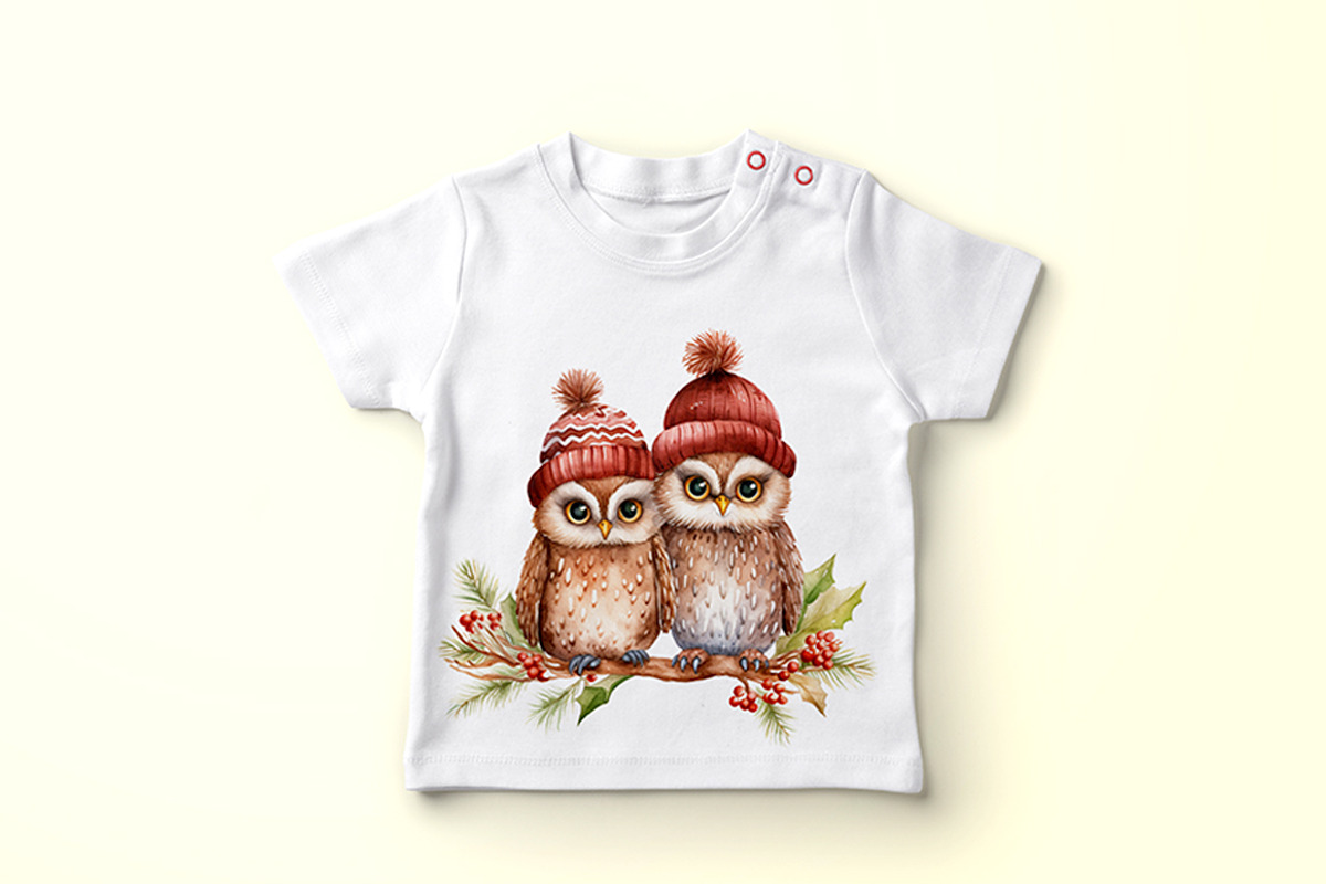 Cute Christmas Owls Clipart Xmas Png, an Animal Illustration by vivastarkids (Photo 3 of 4)