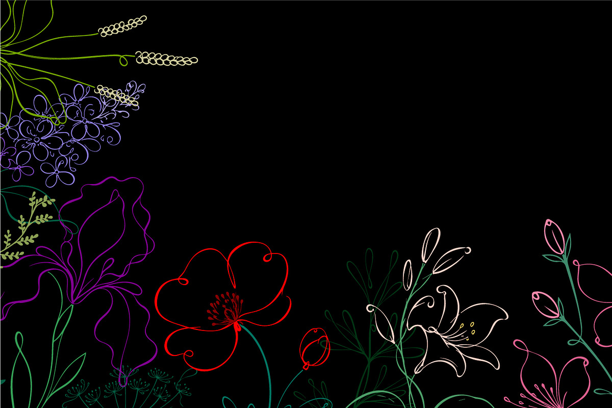 Elegant single-line flowers., a Decorative Illustration by Nenahliadava Design (Photo 7 of 7)