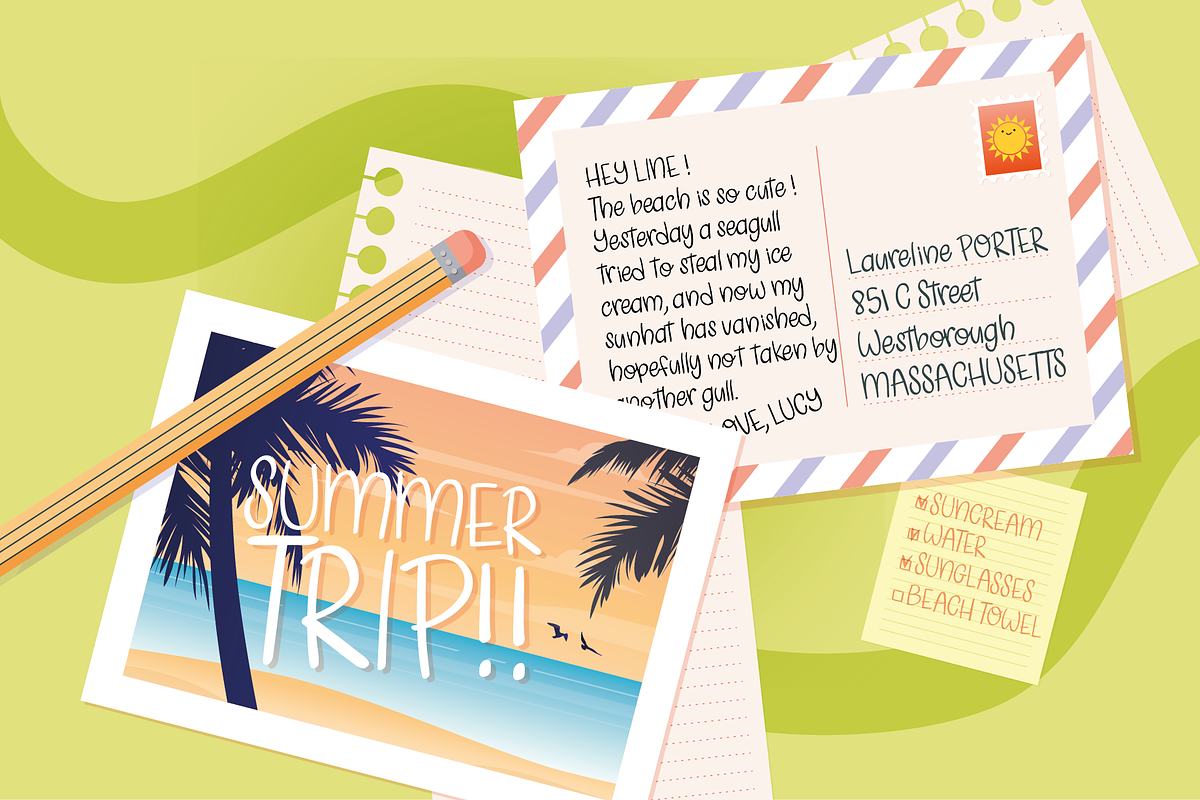 Beach POSTCARD | Handwritten font, a Handwritten Font by Fearless Confetti (Photo 3 of 8)
