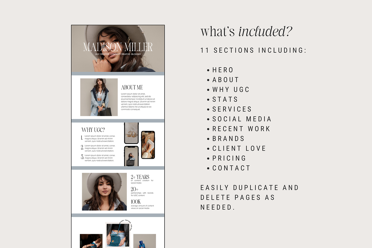 Canva Website - UGC Portfolio, a Landing Page Template by thebrandcove (Photo 4 of 6)