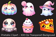 Kawaii Blush Halloween Stickers Pngs, an Illustration by RobertsArt (Thumbnail 3 of 7)