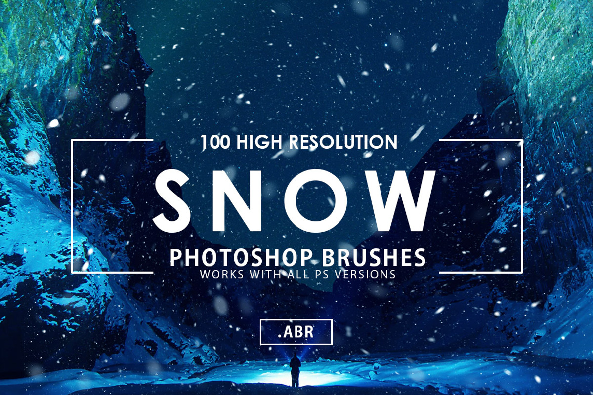 100 Snow Photoshop Brushes, a Brush Add-On by ArtistMef (Photo 1 of 8)