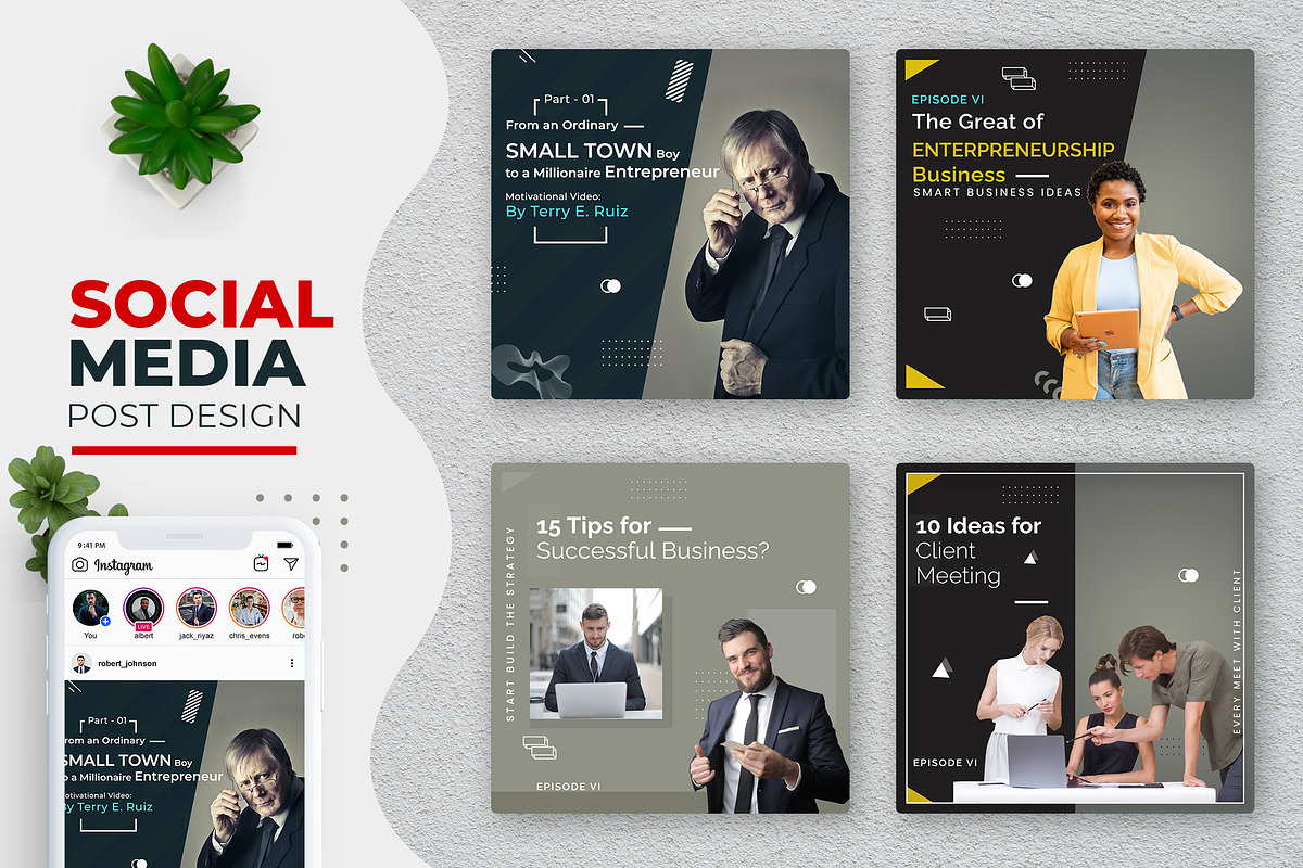 Business Social Media Post Templates, a Social Media Template by 3djagan
