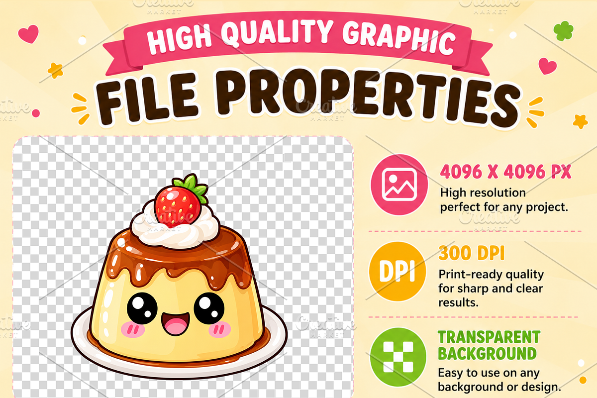 Kawaii Sweets Clipart PNG, a Food Illustration by QM_ART (Photo 4 of 4)