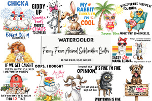 Funny Farm Animal Quotes Clipart, an Illustration by DreamArtGraphic