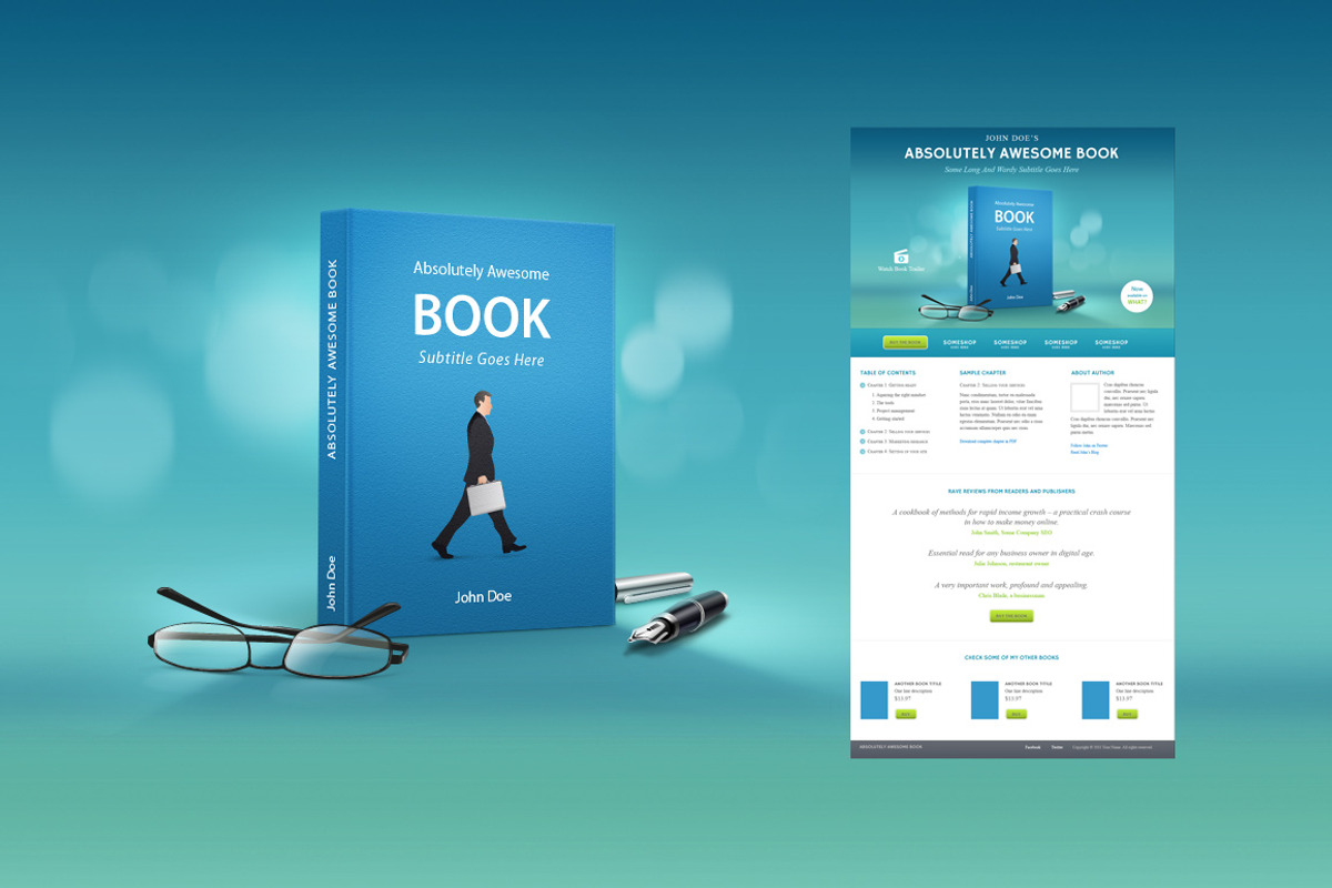 Book marketing landing page template, a Landing Page Template by vatesdesign (Photo 1 of 2)