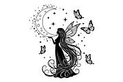 Fairy Moon Butterfly Silhouette, an Object Illustration by Gaye Art (Thumbnail 15 of 31)