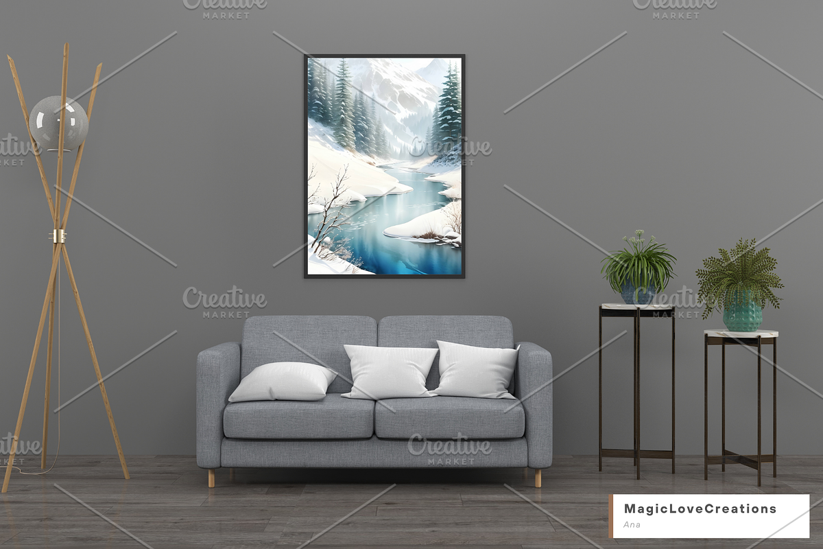 Winter Mountain Landscape Printable, a Poster Template by MagicLove Creations (Photo 6 of 8)