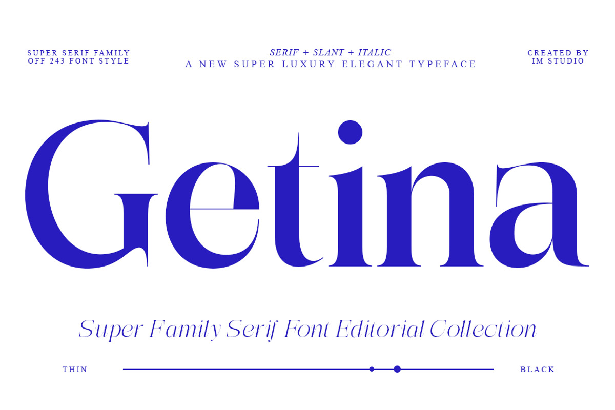Getina Serif Super Family 243 Fonts, a Serif Font by IM Studio (Photo 1 of 12)