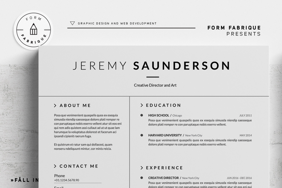 Resume/CV, a Resume Template by Form Fabrique (Photo 3 of 7)