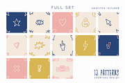 13 Hand Drawn Patterns, a Pattern Graphic by CuteDreamyDesign (Thumbnail 7 of 7)