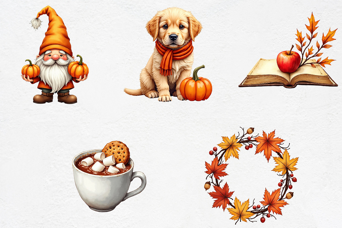 Autumn clipart, an Illustration by CrexoraLab (Photo 4 of 5)