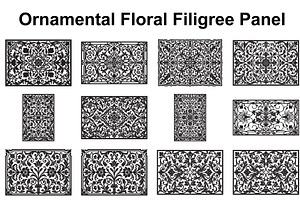 Vintage Floral Filigree Panel
