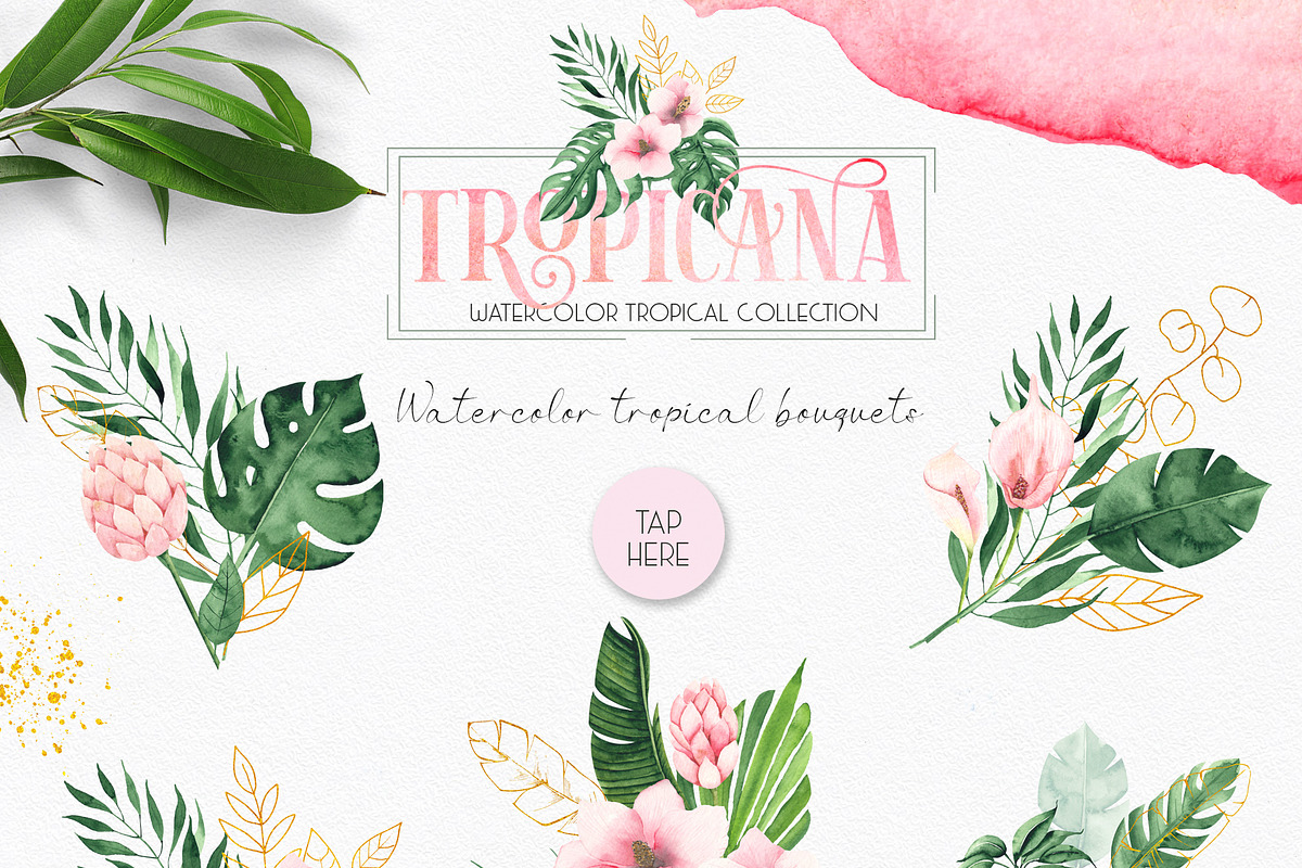 Watercolor tropical collection, an Object Graphic by Ana-Sakuta (Photo 5 of 16)