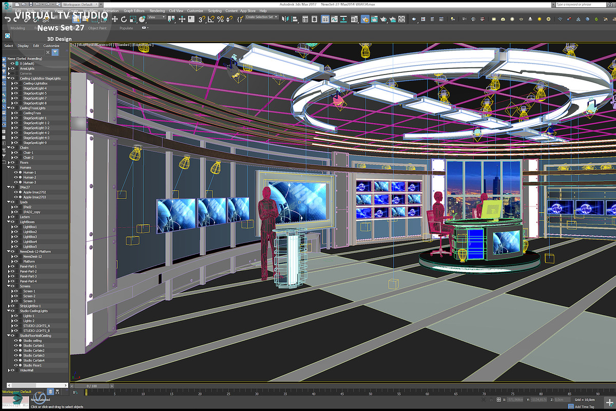 Virtual TV Studio News Set 27, an Architecture 3D Model by akerStudio (Photo 12 of 49)