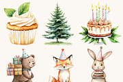 Watercolor Boho Woodland Clipart, an Animal Illustration by SparkyDesignsUS (Thumbnail 3 of 9)