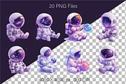 Cute baby astronaut 01. T-Shirt, PNG, an Animal Illustration by KENO Mascots (Thumbnail 3 of 10)