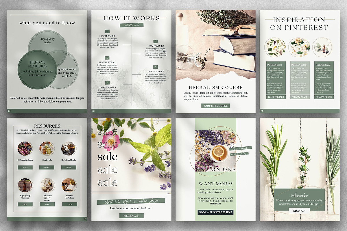 Boho eBook Template for Herbalists, a Magazine Template by Made by Melody (Photo 10 of 16)