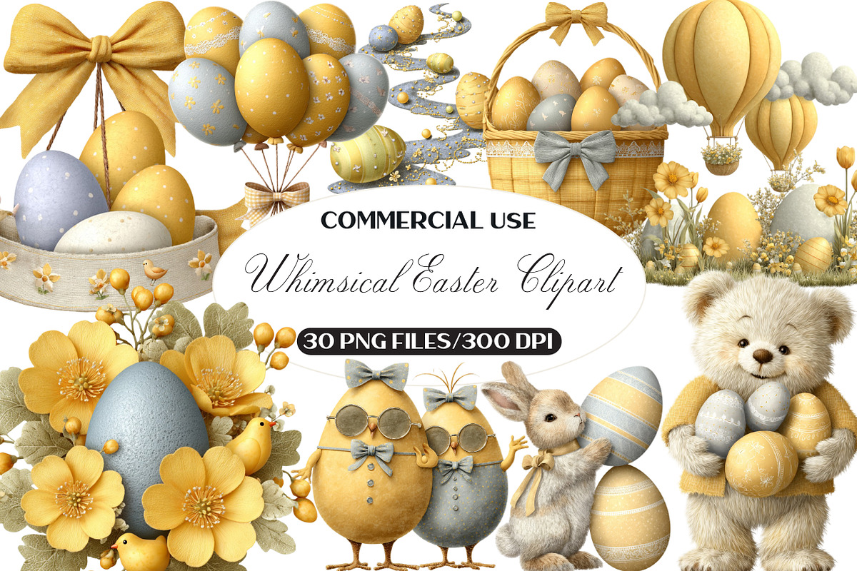 Whimsical Easter Clipart, an Illustration by Black Bird Studio (Photo 1 of 5)