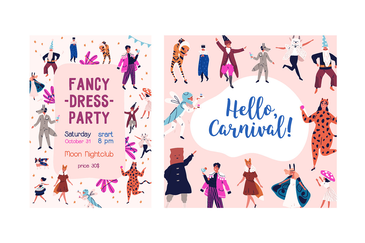 Сarnival party posters, background, a Decorative Illustration by Good Studio (Photo 4 of 9)